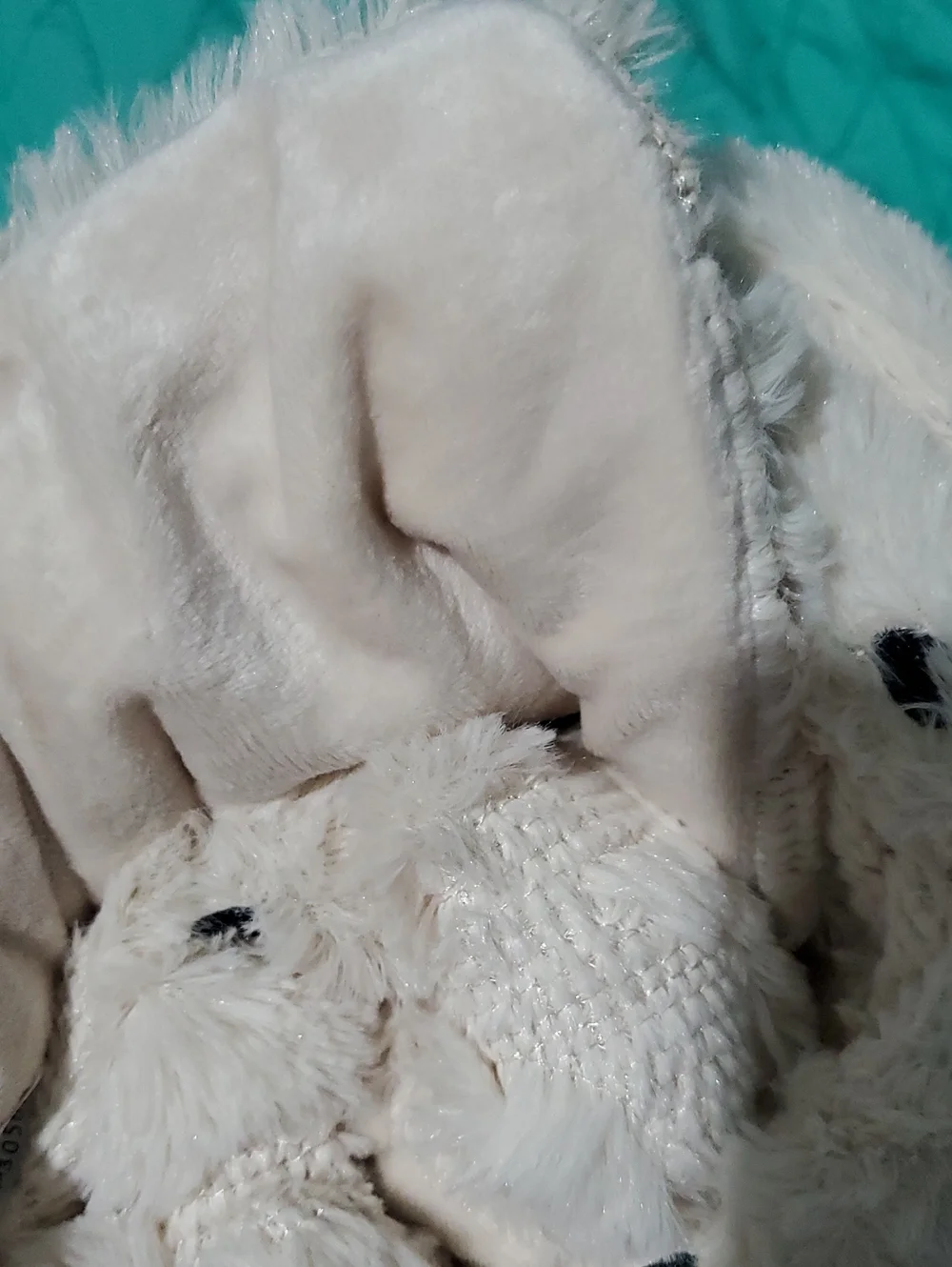 Embroidered Faux Fur Ghost Throw Blanket